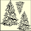 christmas tree rubber stamps for card making