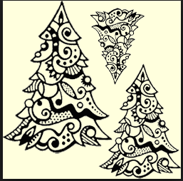 christmas tree rubber stamps for card making