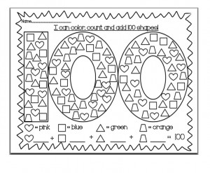 100th day of school coloring pages free download