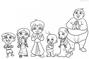 Chota Bheem Coloring pages for kids