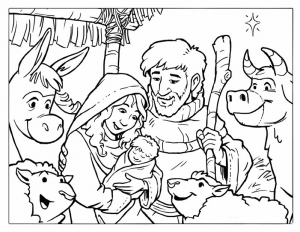Bible story kids christmas coloring pages to print