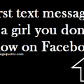 First text message to a girl you dont know on Facebook - Examples