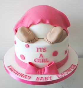 Baby Shower Cakes for girl baby home made easy to prepare